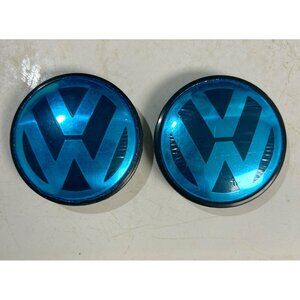 NEW Volkswagen VW Black Silver 2 Wheel Center Caps 110601171 NOS Made in Germany